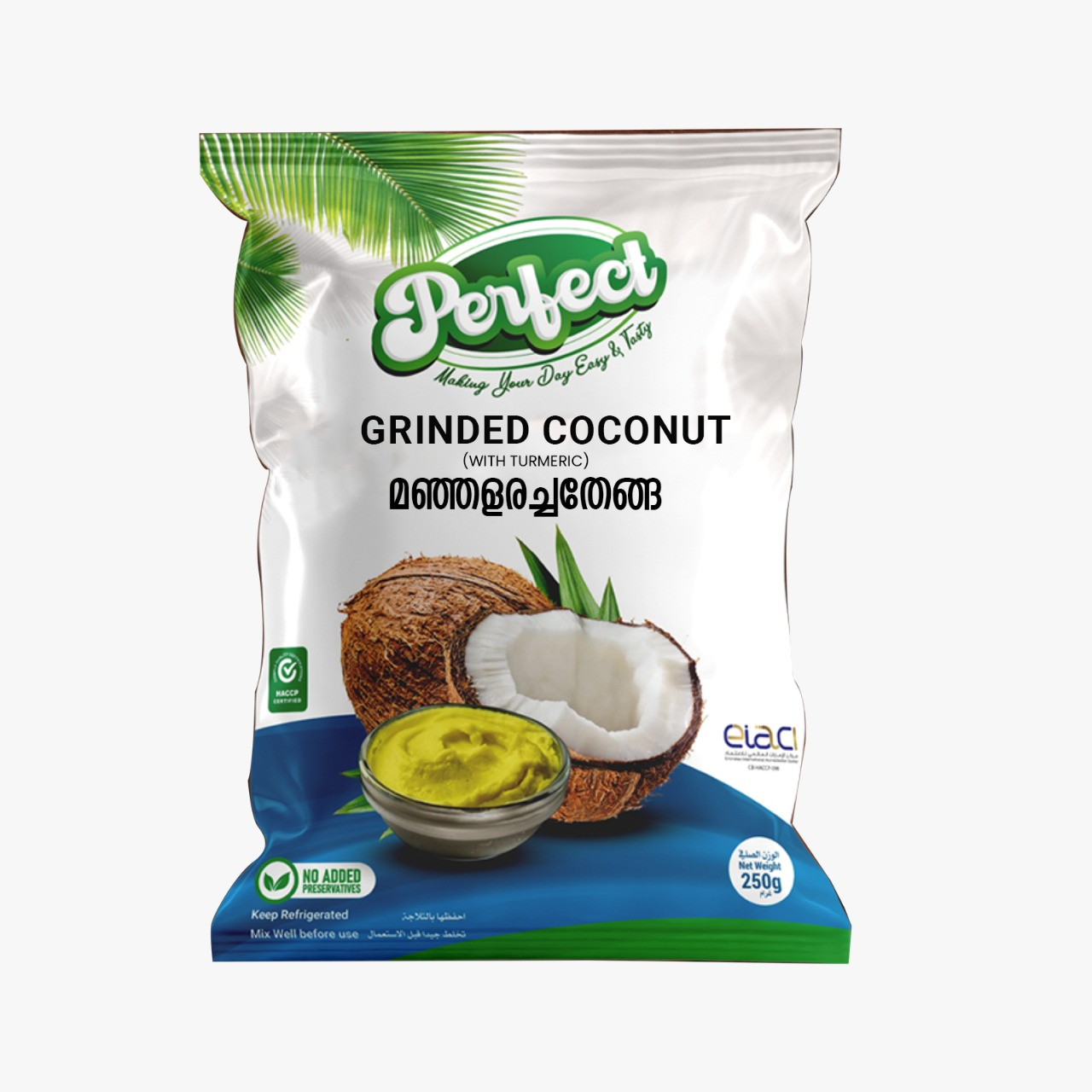 Coconut grinded with turmeric